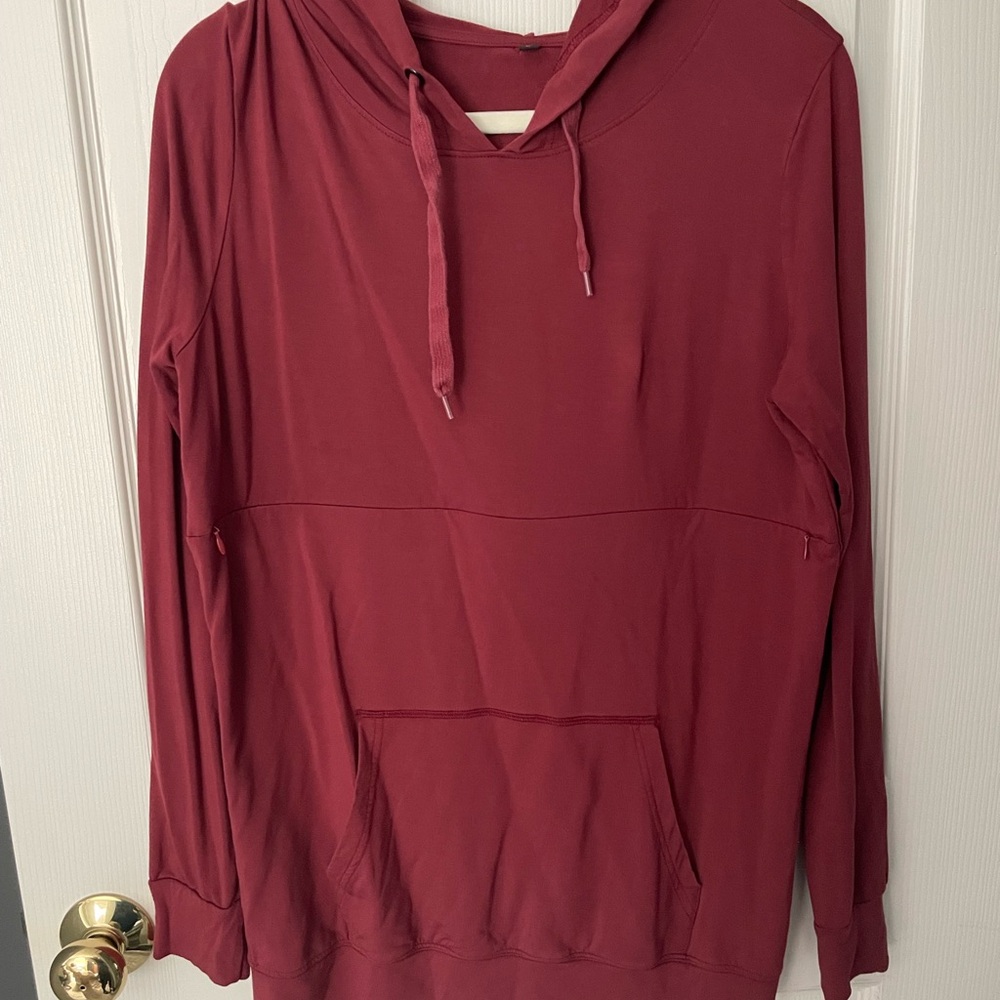 Burgundy bamboo nursing Hoodie with Front Pocket